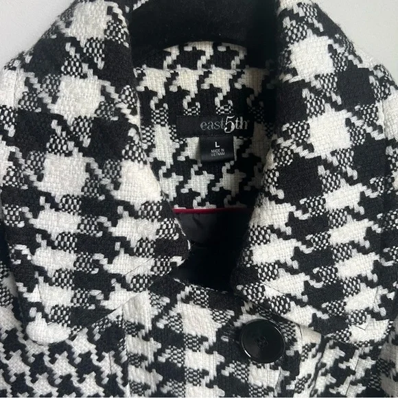 East 5th Black and White Houndstooth Blazer - Size L - Picture 3 of 5